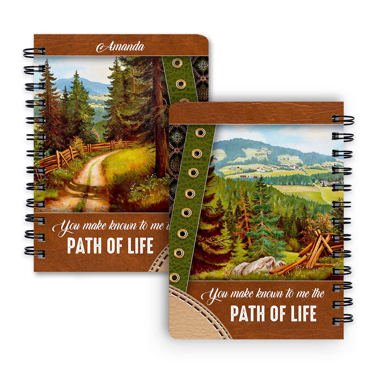 You Make Known To Me The Path Of Life Lovely Personalized Spiral Journal, Christian Art Gifts Journal