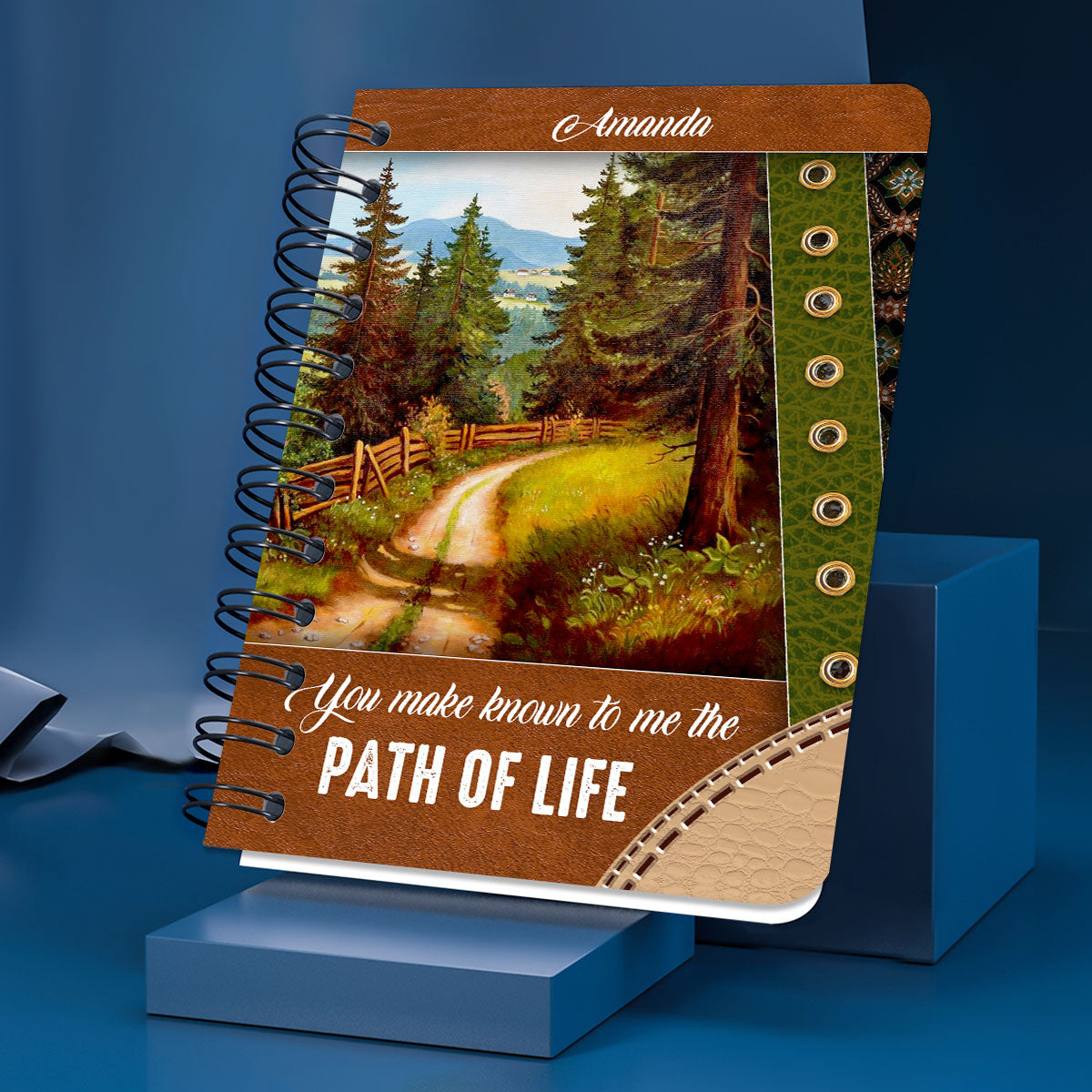 You Make Known To Me The Path Of Life Lovely Personalized Spiral Journal, Christian Art Gifts Journal