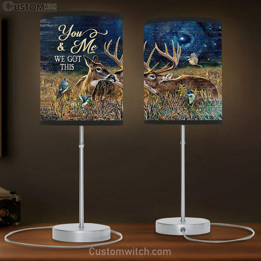 You & Me We Got This deer hummingbird Table Lamb Gift - Bible Verse Table Lamb - Religious Bedroom Decor