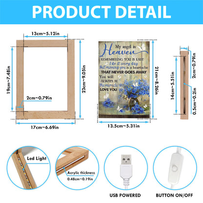 You Will Always Be The Miracle Frame Lamp - Blue Flower Glass Vase Butterfly Frame Lamp Art - Christian Art - Bible Verse Art - Religious Home Decor