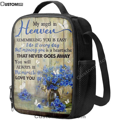 You Will Always Be The Miracle Lunch Bag For Men And Women, Blue Flower Glass Vase Butterfly Lunch Bag, Spiritual Christian Lunch Box For School, Work