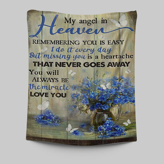 You Will Always Be The Miracle Tapestry - Blue Flower Glass Vase Butterfly Tapestry Art - Christian Art - Bible Verse Wall Art - Religious Home Decor