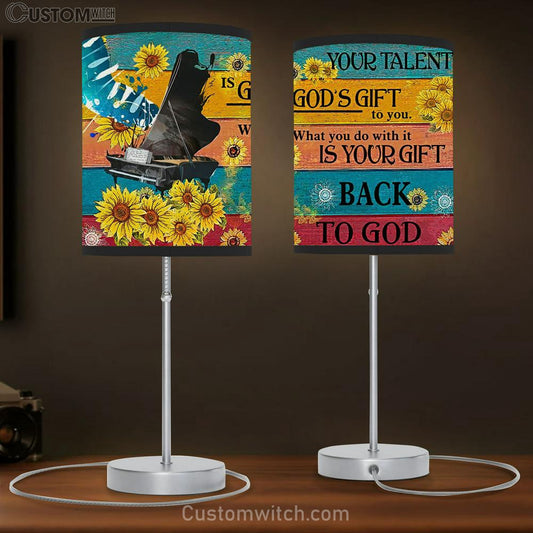 Your Talent Is God Gift Piano Table Lamb Gift - Bible Verse Lamb Gift - Christian Home Decor