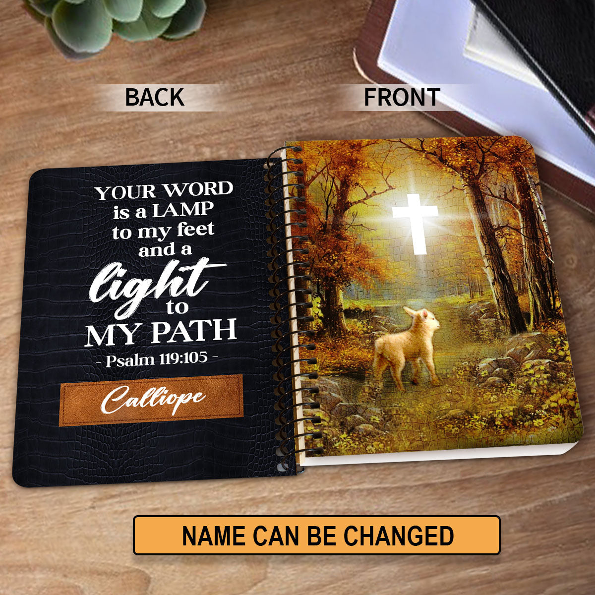 Your Word Is A Lamp To My Feet And A Light To My Path Personalized Spiral Journal, Christian Art Gifts Journal