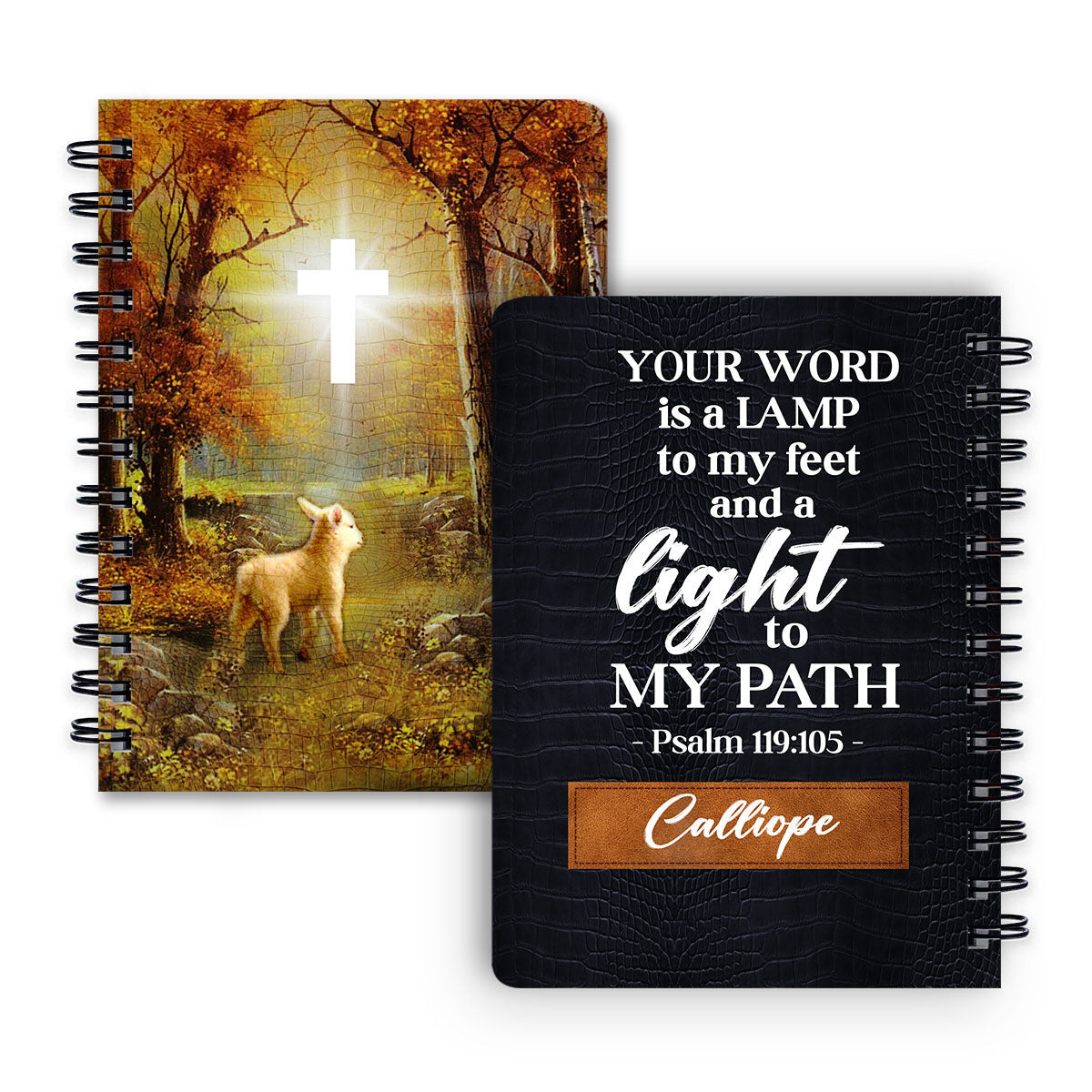 Your Word Is A Lamp To My Feet And A Light To My Path Personalized Spiral Journal, Christian Art Gifts Journal