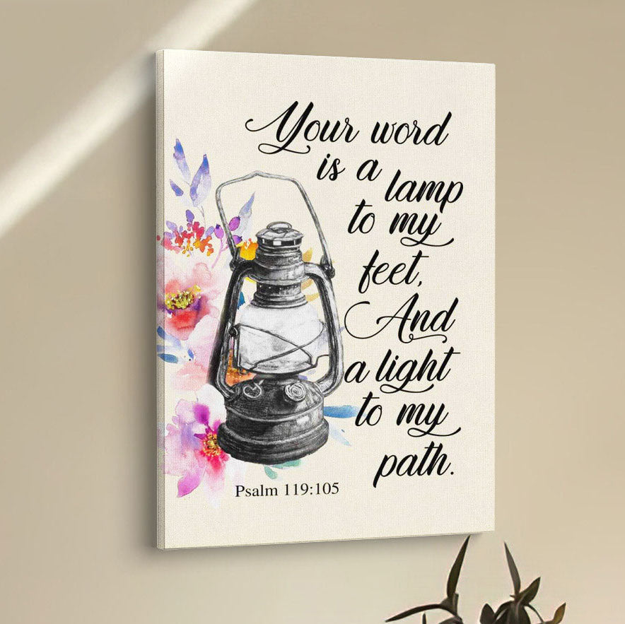 Your Word Is A Lamp To My Feet Psalm 119105 Bible Verse Wall Decor Art - Bible Verse Wall Decor - Scripture Wall Art