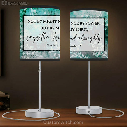 Zechariah 46 Not By Might Nor By Power But By My Spirit Lamb Gift Table Lamb - Christian Lamb Gift Decor - Scripture Table Lamb Prints