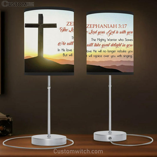 Zephaniah 317 Lamb Gift The Lord Your God Is With You Table Lamb Print - Christian Bedroom Decor