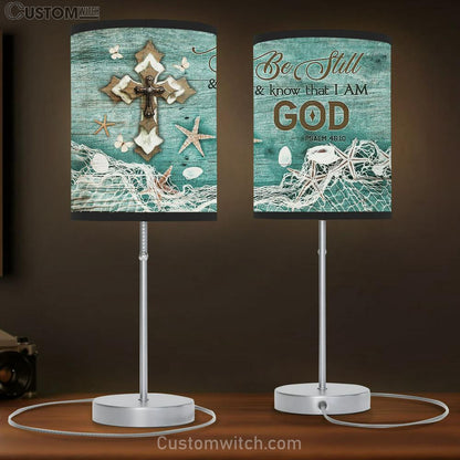 cross Butterfly Be still and know that I am God Table Lamb Gift - Bible Verse Table Lamb - Religious Bedroom Decor