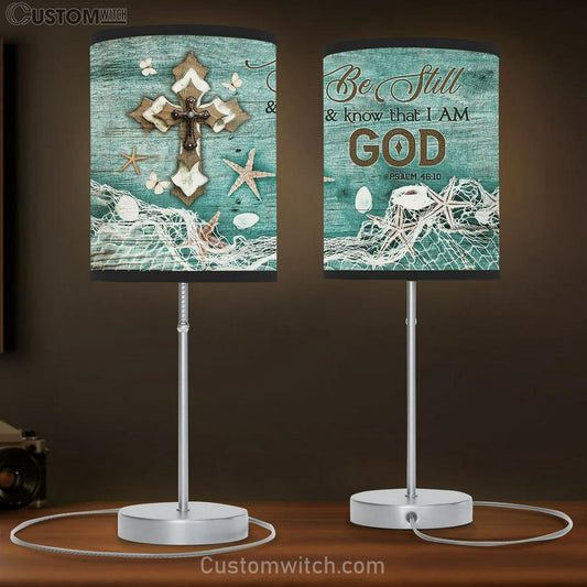 cross Butterfly Be still and know that I am God Table Lamb Gift - Bible Verse Table Lamb - Religious Bedroom Decor