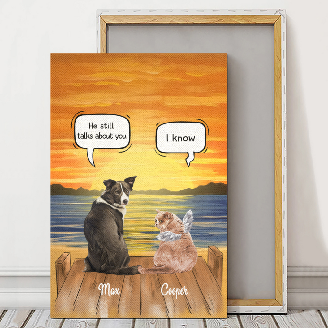 Customwitch Personalized Canvas/Canvas with frame/Poster for Dog Lovers/Cat Lovers Best Gift Custom Name/Pets breed - Dogs/Cats Conversation