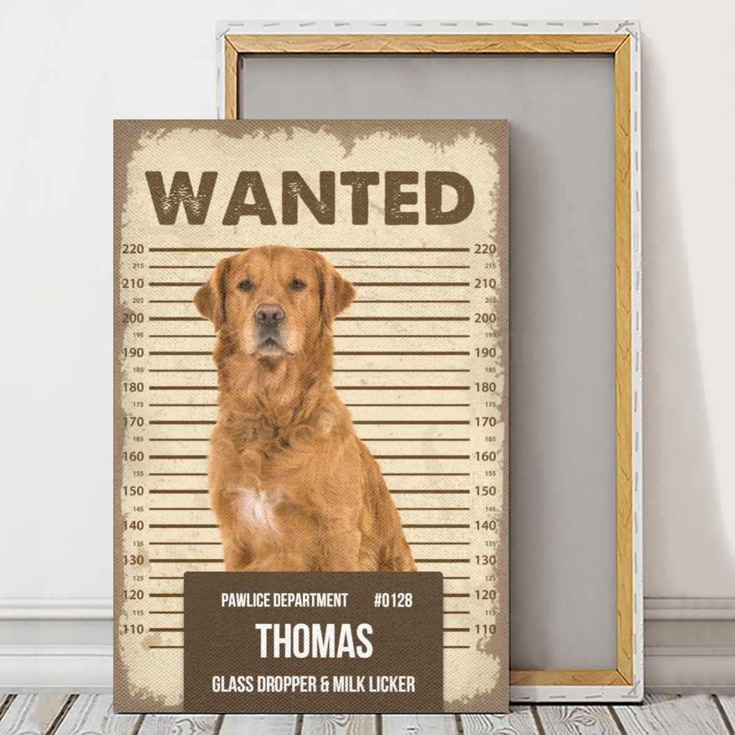 Personalized - Automatically remove image background - WANTED Dogs/Cats upload image - JAILPETS - Canvas/Canvas with Frame/Poster