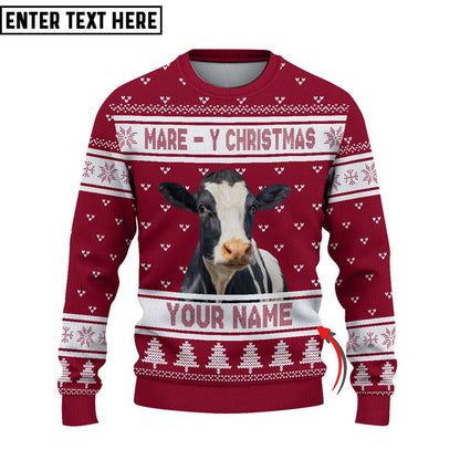 personalized Holstein Mare Ugly Christmas Sweater, Sweater Gifts For Pet Loves, Farmers Sweater