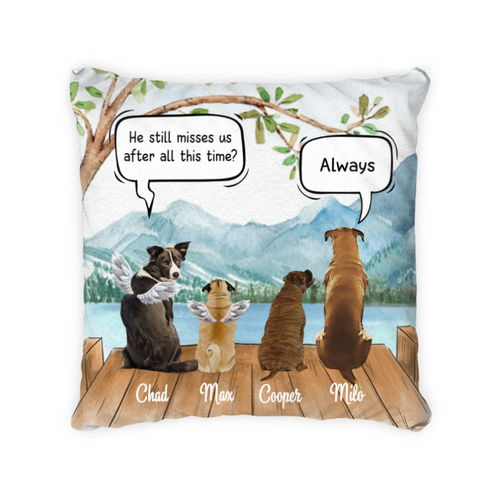 Customwitch Personalized Pillow/Cushion for Dog Lovers/Cat Lovers Custom Name/Pets breed - Dogs/Cats/Rabbit Conversation (up to 4 Pets/Print on both sides)