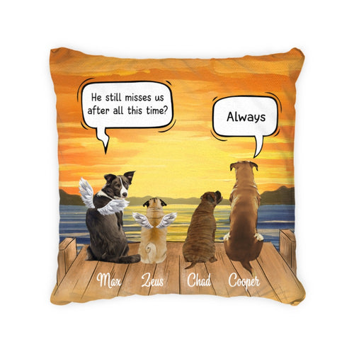 Customwitch Personalized Pillow for Dog Lovers/Cat Lovers Best gift Custom Name/Pets breed  - Dogs/Cats/Rabbit Conversation - Choose up to 4 Dogs/Cats 