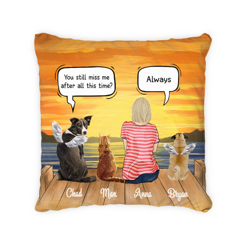 Customwitch Personalized Pillow for Pet Lovers, Best Gift with Custom Name/Dog/Cat/Rabbit Breed - Mom's Conversation with Pets