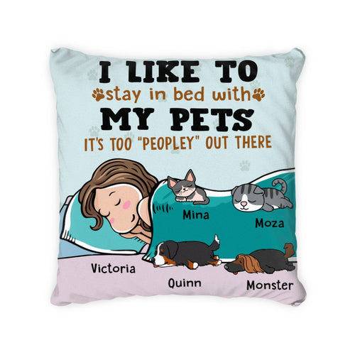 Customwitch Personalized Pillow for Pet Lovers Best Gift custom Name/Pets breed/Person - I like to stay in bed