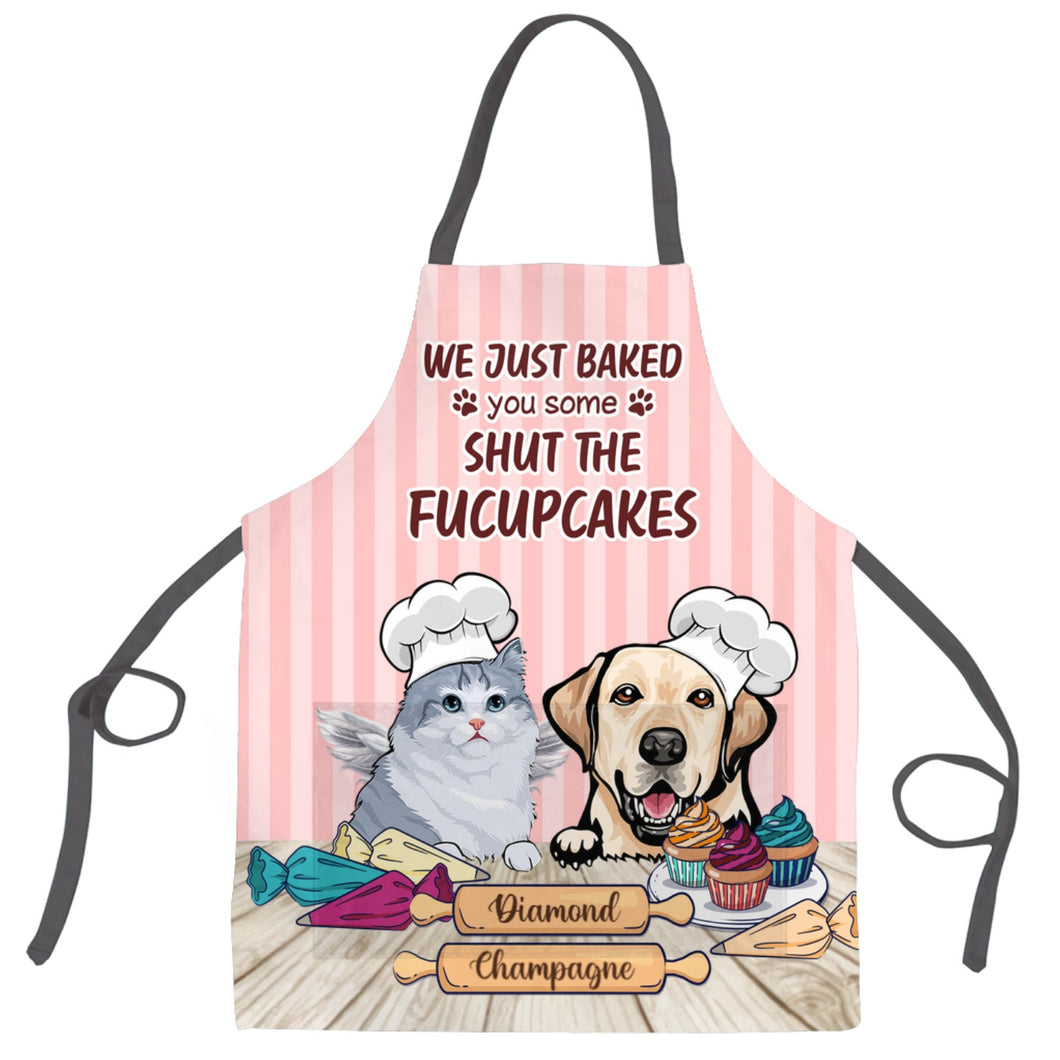 Personalized - Pets Face -Shut the Fucupcakes - Choose up to 2 Dogs/Cats - Apron