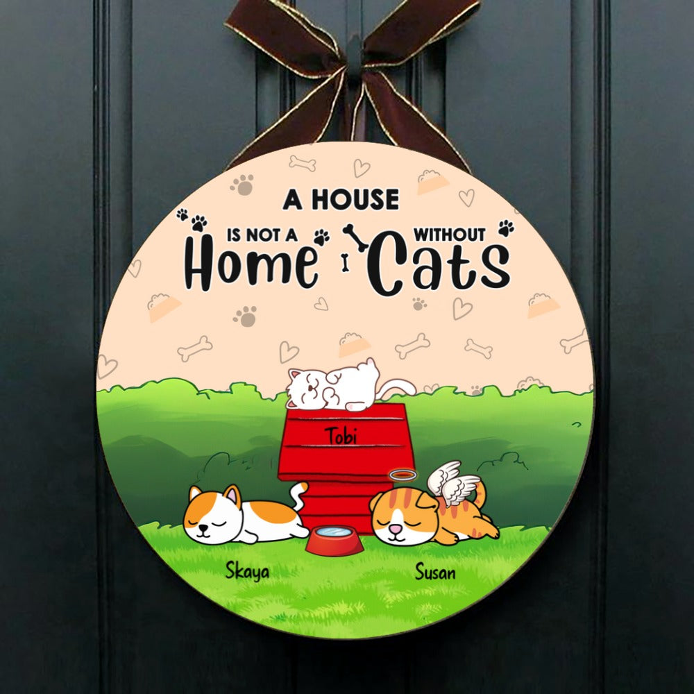 Personalized Doorsign for Dog Lovers/Cat Lovers Best Gift with custom Names/Pets Breed - A House is not a Home without Pets