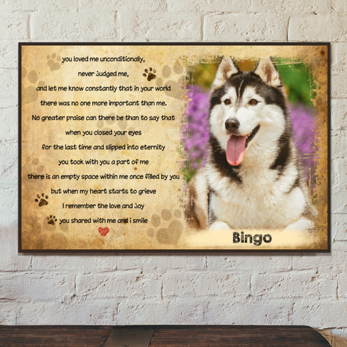 Customwitch Custom Poster/Framed Canvas/Unframed Canvas Posters for Pet Lovers Memorial Gift With your own photos - You loved me unconditionally